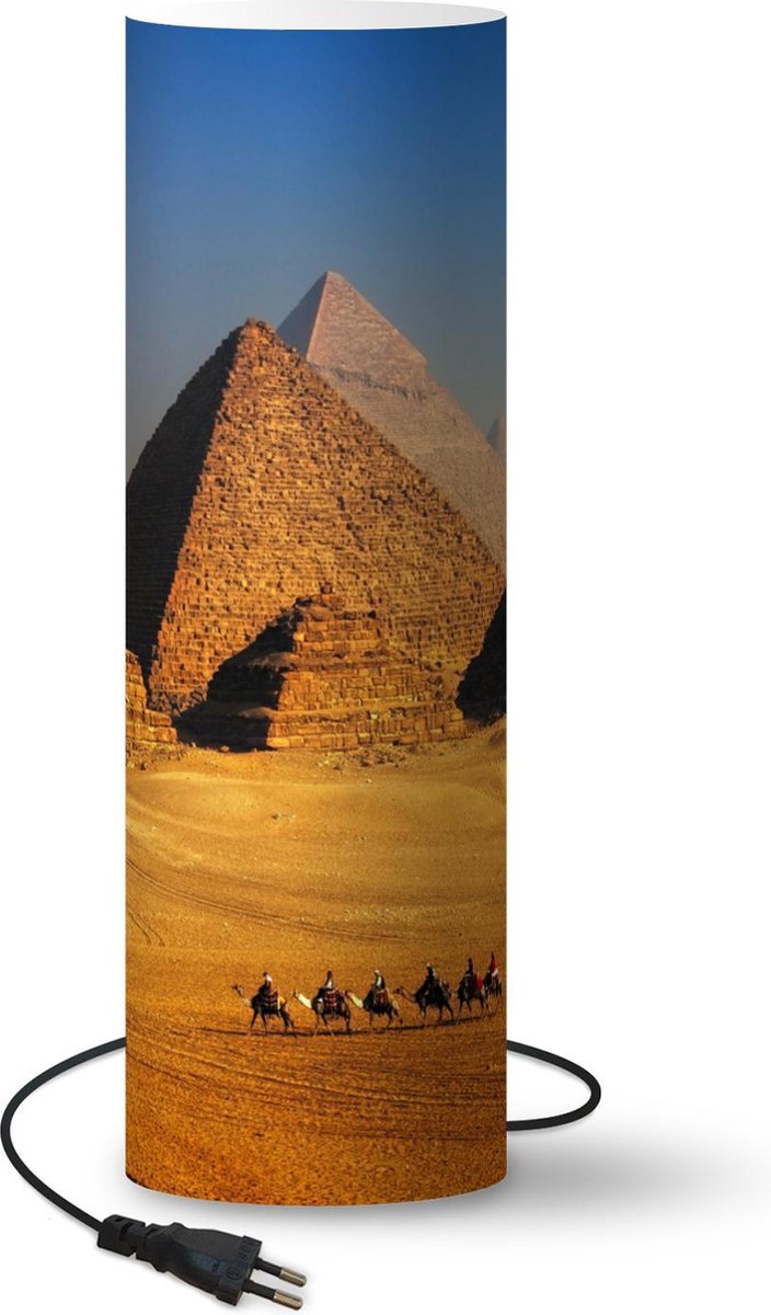 Lamp - Nachtlampje - Tafellamp slaapkamer - Egypte - Piramide - Woestijn - 50 cm hoog - Ø15.9 cm - Inclusief LED lamp