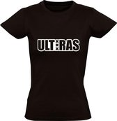 ULTRAS | Dames T-shirt | Zwart | Voetbal | Fanatiek | Support | Club | Groep | Amsterdam