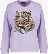 TwoDay dames sweater met tijgerkop - Paars - Maat L