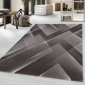 Bruin Tapijt Laagpolig Vloerkleed - 80x150cm- Modern - Woonkamer - Salon - Slaapkamer - Eetkamer