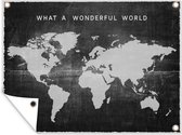 Décoration de Jardin Wereldkaart - Vintage - Zwart - 40x30 cm - Toile de jardin