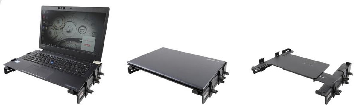 Brodit verstelbare stalen laptop & tablet houder met rugsteun