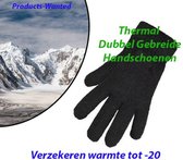 2-Paar Thermal Dubbel Gebreide Handschoenen Zwart S/M en L/XL