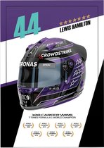 F1 Helm Series - Lewis Hamilton 2021 (Mercedes),  - Foto op Forex - 30 x 40 cm