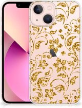 Telefoonhoesje Geschikt voor iPhone13 mini Back Cover Siliconen Hoesje Gouden Bloemen
