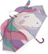 kinderparaplu Unicorn 3D 69 cm polyester roze/paars