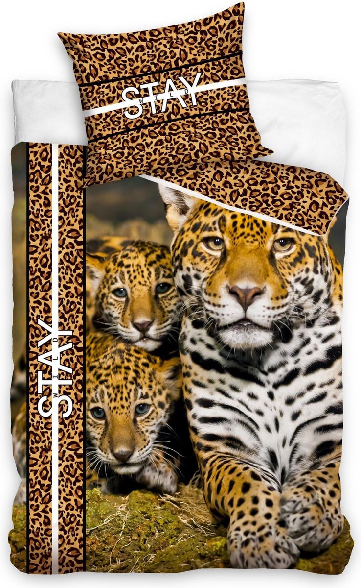 Animal Pictures Dekbedovertrek Luipaard - Eenpersoons - 140 x 200 cm - Katoen
