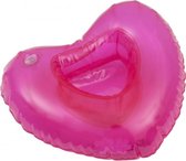 porte-gobelet gonflable coeur 22 cm rose