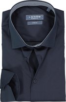 Ledub overhemd modern fit overhemd - stretch - donkerblauw (contrast) - Strijkvriendelijk - Boordmaat: 45