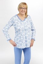Martel Anastazja - dames lange pyjama- blauw 3XL