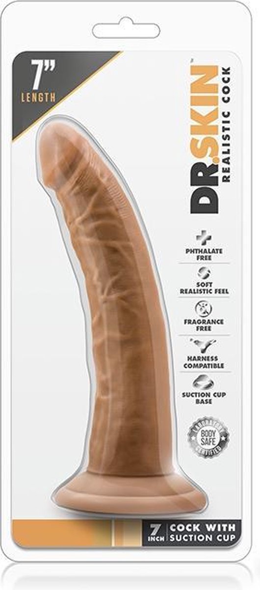 Goedkoopste Dr. Skin - Realistische Dildo Met Zuignap 19 cm - Mocha