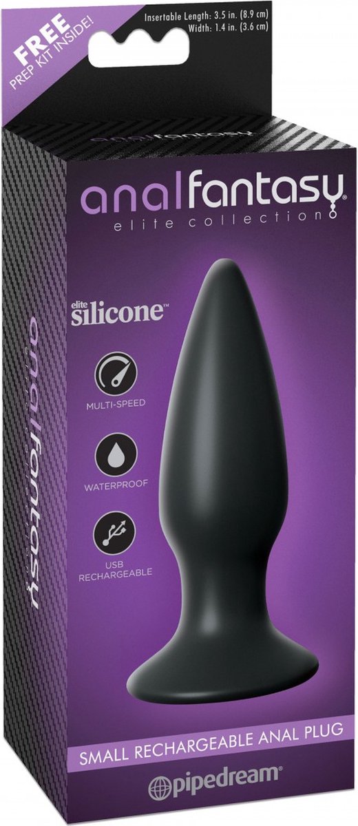 Anal Fantasy Oplaadbare Vibrerende Buttplug - Small