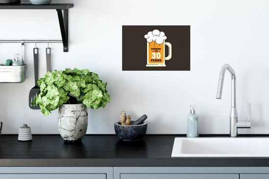 Stickers muraux - Film autocollant - Anniversaire - Bières - 30 ans - 30x20 cm - Film adhésif - Stickers muraux muraux Chambre d'enfant - Papier peint autocollant - Papier peint autocollant - Film autocollant