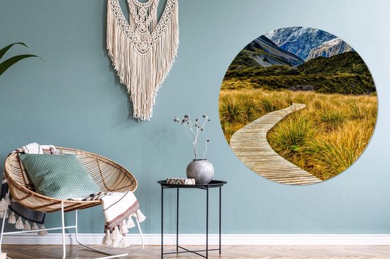 WallCircle - Wall Circle - Wall Circle Indoor - Nouvelle-Zélande - Chemin - Herbe - 150x150 cm - Décoration murale - Peintures Ronds