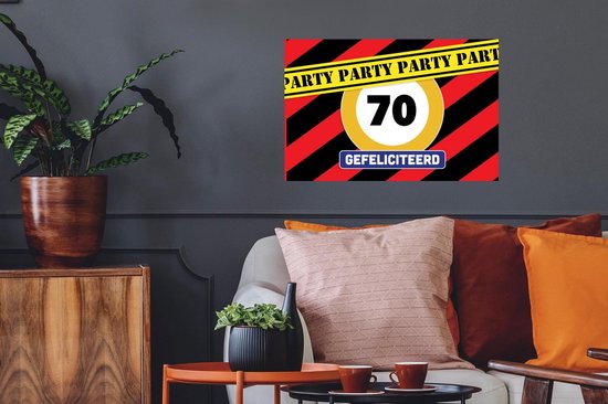 Stickers muraux - Film autocollant - Anniversaire - Fête - 70 ans - 60x40 cm - Film adhésif - Stickers muraux muraux Chambre d'enfant - Papier peint autocollant - Papier peint autocollant - Film autocollant