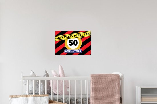 Stickers muraux - Film autocollant - Anniversaire - Décoration 50 ans - Anniversaire - 30x20 cm - Film adhésif - Stickers muraux muraux Chambre d'enfant - Papier peint autocollant - Papier peint autocollant - Film autocollant