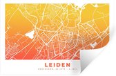 Muurstickers - Sticker Folie - Stadskaart - Leiden - Geel - Oranje - 60x40 cm - Plakfolie - Muurstickers Kinderkamer - Zelfklevend Behang - Plattegrond - Zelfklevend behangpapier - Stickerfolie