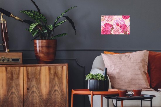 Muurstickers - Sticker Folie - Rozen - Hortensia's - Bloemen - Roze - 30x20 cm - Plakfolie - Muurstickers Kinderkamer - Zelfklevend Behang - Zelfklevend behangpapier - Stickerfolie