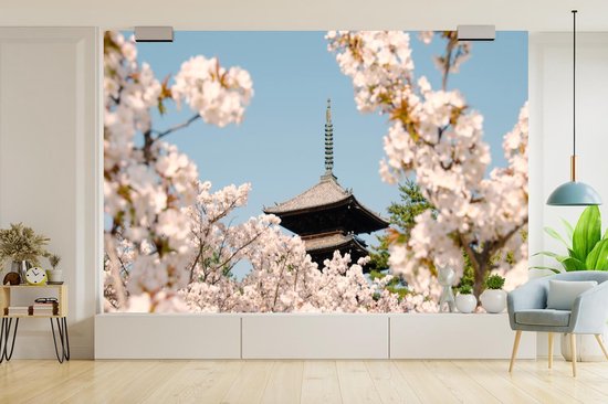 Behang - Fotobehang Bloesemboom - Japan - Kersen - Breedte 330 cm x hoogte 220 cm - Nr1Wallpaper
