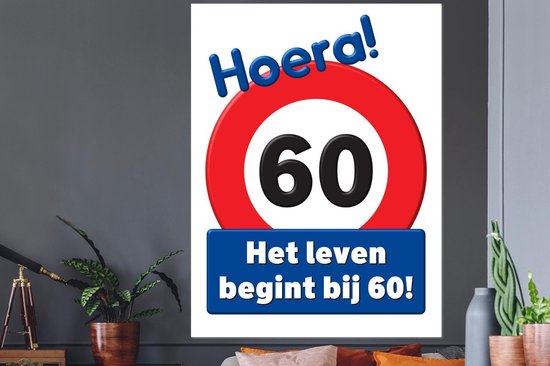 Stickers muraux - Film autocollant - Anniversaire - Anniversaire - 60 ans - 120x160 cm - Film adhésif - Stickers muraux muraux Chambre d'enfant - Papier peint autocollant XXL - Papier peint autocollant - Film autocollant