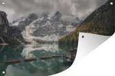Muurdecoratie Meer met roeiboten in Zwitserland - 180x120 cm - Tuinposter - Tuindoek - Buitenposter