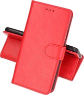 Huawei P30 Lite Hoesje Kaarthouder Book Case Telefoonhoesje Rood