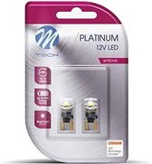 M-Tech LED W5W T10 12V - Platinum - 1x Led diode - Wit - Set