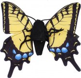 vingerpop vlinder 22 cm pluche geel/zwart