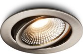 Ledisons LED Inbouwspot - Vivaro RVS 5W - Dimbare Spot - Warm-Wit- IP54 - Geschikt voor Woonkamer, Badkamer en Keuken - Plafondspot RVS - Ø68 mm