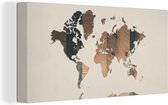 Décoration murale Carte du Wereldkaart - Arbre - Design - Toile - 80x40 cm