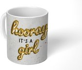 Mok - Geboorteposter - Goud - Quote - 350 ML - Beker - Mok met Tekst