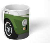 Mok - tekening van een klassieke auto in het groen - 350 ML - Beker