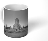 Mok - Oude Tempels in Ayutthaya - zwart wit - 350 ML - Beker