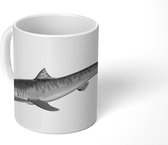 Mok - een tijgerhaai - zwart wit - 350 ML - Beker