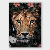 Poster Jungle Lioness - Plexiglas - 100x140 cm - Meerdere Afmetingen & Prijzen | Wanddecoratie - Interieur - Art - Wonen - Schilderij - Kunst