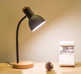 Raiseking ® - Bureaulamp - Leeslamp - Incl. Spaarlamp - Hout - Metaal - E27 - Kantelbaar - Meerdere kleuren - Bureaulampen - Zwart