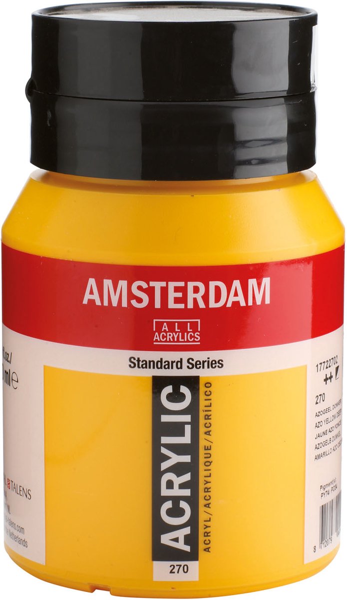 Amsterdam Standard Series Acrylverf Pot 500 ml Azogeel Donker 270