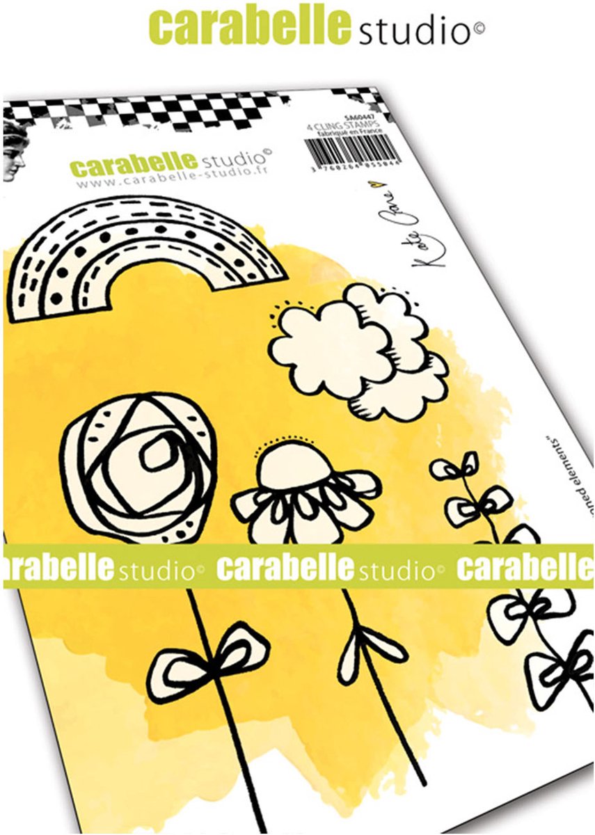 Carabelle Studio Cling stamp - A6 crayoned Elements