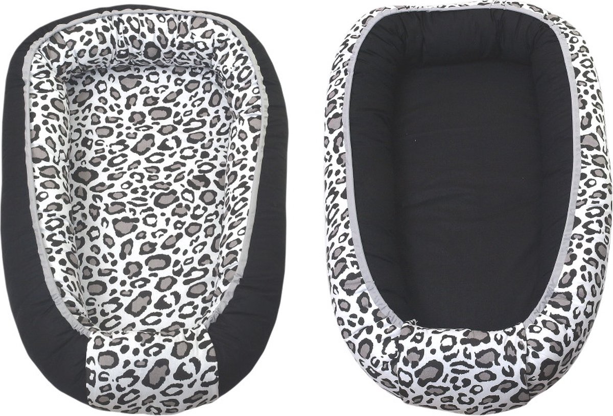 MamaLoes Amy Panter Grijs/Zwart Omkeerbaar Babynest 80738 MamaLoes Amy Panter Grijs/Zwart Omkeerbaar Babynest 80738