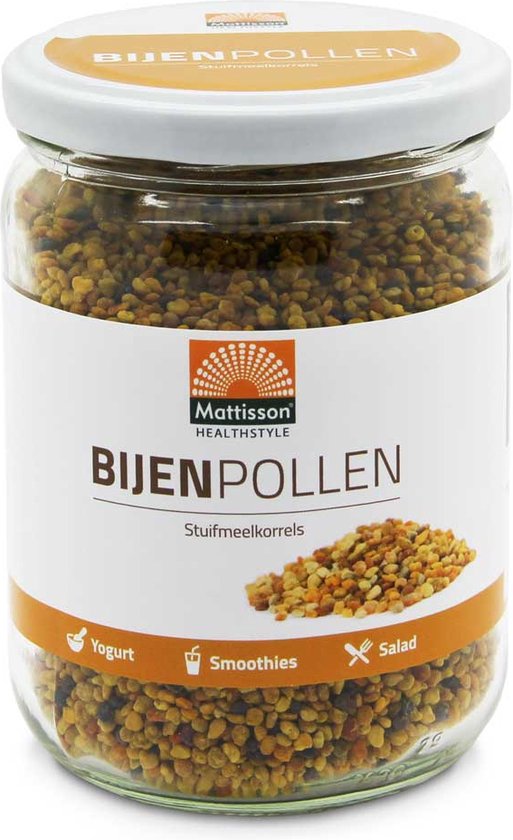 Mattisson - Bijenpollen - Stuifmeelkorrels - Stuifmeel Pollen - Voedingssupplement Immuunsysteem, Cholesterolbalans en Antioxidant - Vegan - 300 Gram