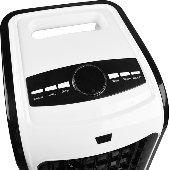 KESSER 4-in-1 Mobile Air Conditioner, Tower Fan, Air Cooler, Humidifier, Ioniser, with Remote Control, Timer, Water Tank, 60 W, Air Conditioning, 2 Cooling Batteries, White/Black