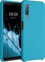 kwmobile telefoonhoesje geschikt voor Samsung Galaxy A7 (2018) - Hoesje met siliconen coating - Smartphone case in zeeblauw