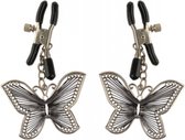 Butterfly Nipple Clamps - Silver - Nipple Vibrators & Stickers