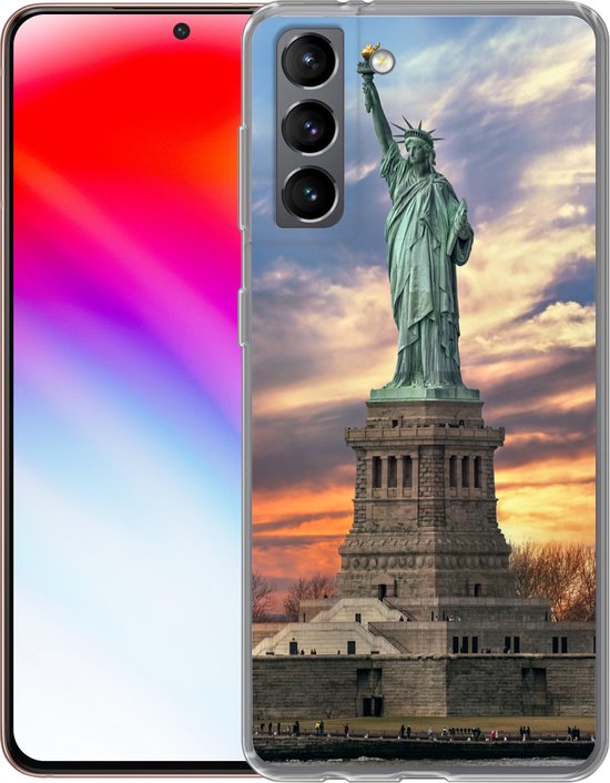 Coque Samsung Galaxy S21 - Statue de la Liberté à New York au coucher du soleil - Coque de téléphone en Siliconen