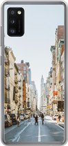 Geschikt voor Samsung Galaxy A41 hoesje - Drukke straat in New York - Siliconen Telefoonhoesje