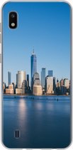 Geschikt voor Samsung Galaxy A10 hoesje - New York - Skyline - Blauw - Siliconen Telefoonhoesje
