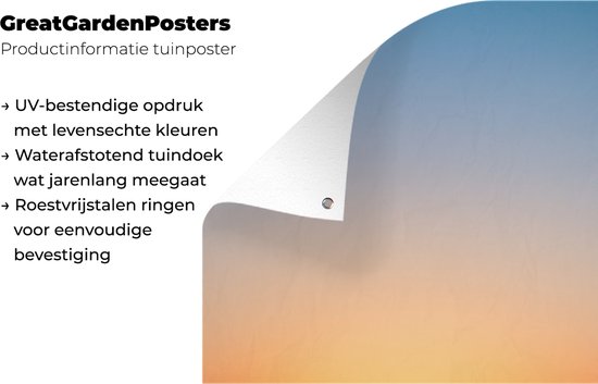 Décoration murale murale d'extérieur Coeur - Horizon - Coucher de soleil - 80x160 cm - Toile de jardin - Poster extérieur