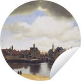 Tuincirkel View of Delft - Johannes Vermeer - 120x120 cm - Ronde Tuinposter - Buiten XXL / Groot formaat!