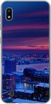 Geschikt voor Samsung Galaxy A10 hoesje - Rotterdam - Lucht - Roze - Siliconen Telefoonhoesje