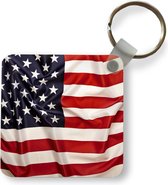 Porte-clés - Gros plan du drapeau américain - Plastique